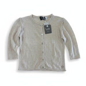 TOCOTO VINTAGE - KNIT CARDIGAN - TAN - 70% COTTON/ 30% LINEN - NWT